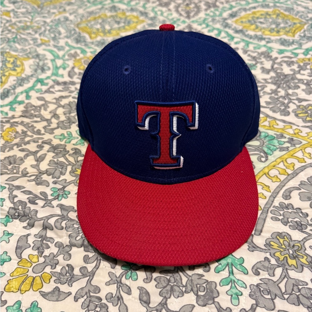 Texas Rangers Navy and Red Baseball Cap 7 1/8